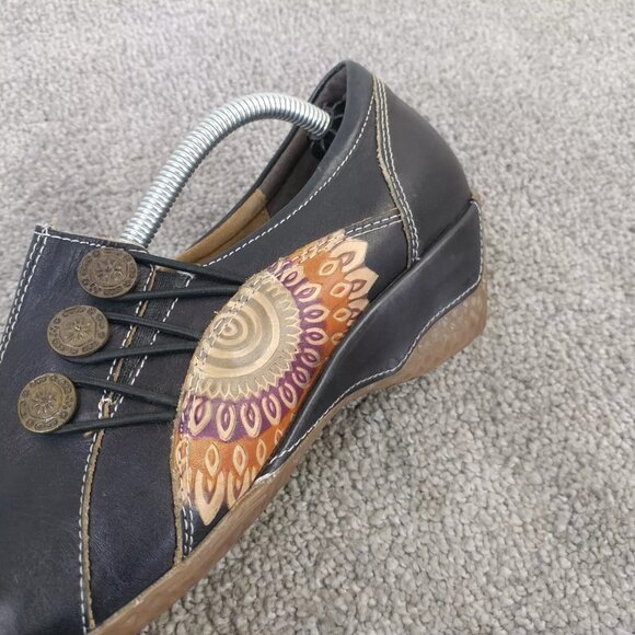 Spring Step Black and Brown Artistic Mules - Picture 3 of 11